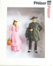 Preiser G 1:22.5 scale 45054-2 Old Time Pastor & Young Girl (PINK Dress) Figures