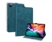 For iPad Pro 12.9 Inch (2021/2020 Release) Case, Premium PU Leather Cover with Pen Holder - Blue Butterfly