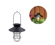 Black Large Disc S Hook-Iron Art Tungsten Lampoutdoor Solar Lights, Hanging Solar Lights Outdoor Garden Decorative Solar Garden