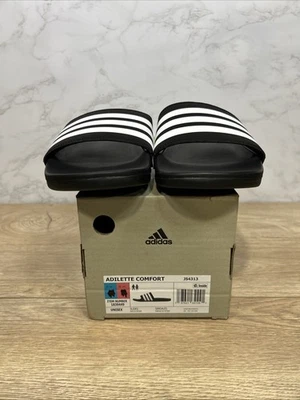 adidas Adilette Comfort Men's Black Slides Sandals JS4313 Sz 7 New In Box