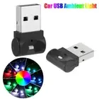 2x RGB USB LED Light Neon Atmosphere Ambient Lamp Decor Car Light Accessories