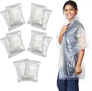 [EcoNour] Rain Poncho Adult, Disposable Family Pack Rain Coat -Transparent Emergency Rain Ponchos with Clear Hood Raincoat
