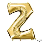 40" GOLD Letter Z Mylar Foil Balloon 1 pc Party BackDrop Decorations Supply
