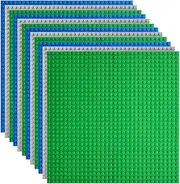 [Lekebaby] Classic Baseplates Building Base Plates for Building Bricks 100% Compatible with Major Brands-Baseplates 10" x 10", Pack of 12