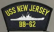 Nave Battleship BB-62 New Jersey patch