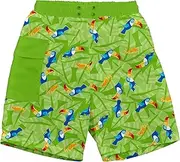 i play. Tropical Pocket Trunks with Built-in Reusable Absorbent Swim Diaper for 2 to 3 Year Kids, Lime, 3T