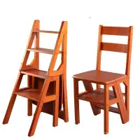 在飛比找蝦皮商城精選優惠-🚛免運🚛現貨🚛美式實木兩用樓梯椅人字梯子折疊椅傢用多功能梯凳