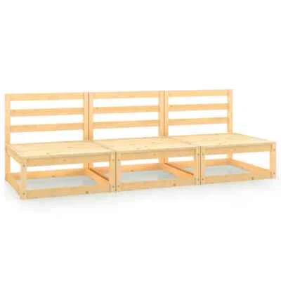 NNEVL Garden Middle Sofas 3 pcs Solid Pinewood