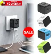 International Universal Travel Adapter With 3 USB+ Type C AC Power Charger KU