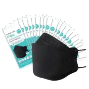 KN FLAX [40Packs KF94 - Face Protective Mask for Adult (Black) [Made in Korea