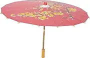 [Levemolo] Vintage Japanese Style Decorative Paper Umbrella Elegant Printed Oil Paper Parasol for Photography Festivals and Home Decor Solid Handle Design