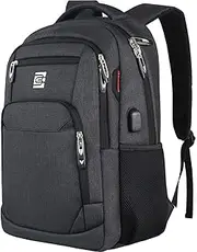 Laptop Backpack,Business Travel Anti Theft Slim Durable Laptops Backpack with USB Charging Port,Water Resistant College School Computer Bag for Women & Men Fits 15.6 Inch Laptop and Notebook - Black