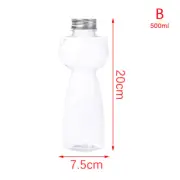 1Pc Homemade Juice Bottles Clear Beverage PET Bottle Sealed Cap Cat Bott7H rf