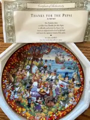 Franklin Mint "Thanks for the Pepsi" Pepsi Collector Plate w/ COA and letter