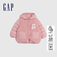 在飛比找蝦皮商城優惠-Gap 女幼童裝 Logo防潑水小熊刺繡三合一連帽羽絨外套-