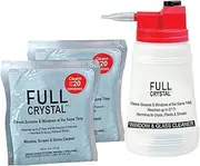Full Crystal Kit - Bottle, Lid with Hose Attachment, and Two 4 oz. Crystal Powder Exterior Window Cleaner Packets for Glass and Screens (Cleans Up to 40 Windows)