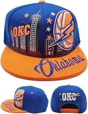 Oklahoma City New OKC Leader Premium Downtown Blue Orange Era Snapback Hat Cap