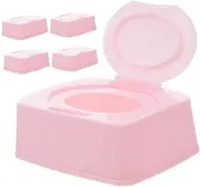 HOLIDYOYO 5pcs Wipe Portable Holder Dustproof Refillable Wet Tissue Storage Box with Lid for Home Office Travel Friendly Design for Easy Access and Versatile Use