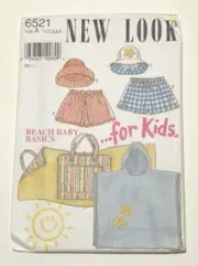 New Look Sewing Pattern 6521 Infant Shorts Hat Beach Bag Mat Robe