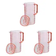 3PK Lemon & Lime Moroccan Deco Plastic Pitcher 2.5L Amber/Green/Pink Assorted