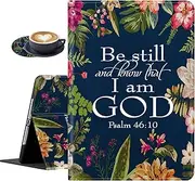 Samsung Galaxy Tab A8 10.5 2022 Case and Coaster Set, Adjustable Stand with Auto Sleep/Wake Shockproof Cover for Samsung Galaxy A8 10.5" Tablet SM-X200/X205/X207, Bible Verse Quotes Psalm 46:10