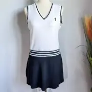 William Murray Lacey White Black Tennis Golf Tank Dress Womens SZ Small New