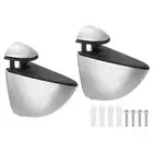 2Pcs Glass Shelf Brackets, Brushed Shelves Clamp for 0.12"-0.79" Glass, Silver