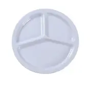 Yanco China NS-702W Nessico White Melamine 10" dia. 3 Compartment Plate - 2 Doz