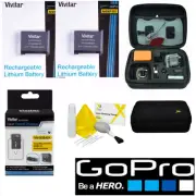 Battery for GoPro HD Hero5 BLACK X2 AABAT-001 FAST CHARGER + HARD CASE + CL KIT