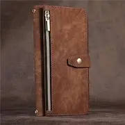 [HJZSZX] for Samsung A34 Lanyard Leather Zipper Wallet Phone Case(for Samsung A34/Brown)