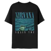 Cotton T-Shirt Nirvana Drain You Nevermind Kurt Cobain Krist Novoselic