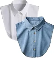 [GUZOSJO] 2 Pieces Fake Collar Detachable Dickey Collar Half Shirts Blouse False Collar Top for Women Girls Outfits