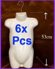 6 Pcs White Kids Child Children MANNEQUIN Torsos Torso Display GLOSSY 53cm