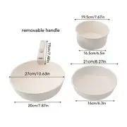 Three-piece Detachable Household Wok Pot Set Maifan Stone Induction Cooker G