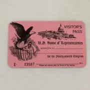 VISITORS PASS NINETY SEVENTH CONGRESS 1981-1983 NEW UNSIGNED E-23587