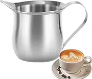 Milk Foam Jug - 90 ml Output Jug with Handle, Stainless Steel Milk Jug with Spout, Multifunctional Milk Jug for Milk Frother, Cappuccino and Latte Art