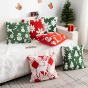 1pcs Christmas Pillow Cover Snowflake Velvet Jacquard Christmas Tree Elk Pillow