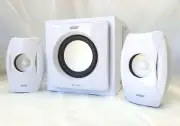 SPEED SPS-2103 2.1 Speaker Systems - 240V - 34W RMS for Computer PC Laptop WHITE
