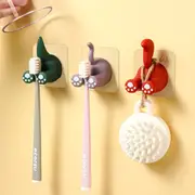 3Pcs Multi-Purpose Hooks Cartoon Adhesive Wall Mount Hook Cute Toothbrush Holder