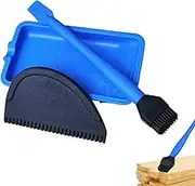 Wood Glue Applicator, Glue Applicator with Silicone Glue Brush and Tray, Wood Glue Brush Woodworking Glue Applicator 3 Piece Set, Complete Silicone Glue Kit Wood Glue for Woodworking Hobbyists