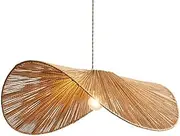 Rustic Woven Lamp Shade Hemp Rope Elegant Hanging Light Chandelier Natural Boho Lighting Fixture Rattan Ceiling Pendant Light for Kitchen Island Living Room Bedroom