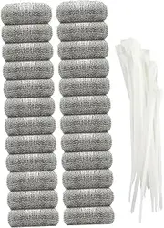 Tofficu 24Pcs Washing Machine Mesh Filter with Cable Ties Durable Strainer for Home Use Prolongs Washing Machine Life Easy to Store and Fold Essential Bathroom Accessory
