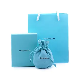 二手品 Tiffany&Co.雙圓牌藍琺瑯愛心刻字925純銀項鍊