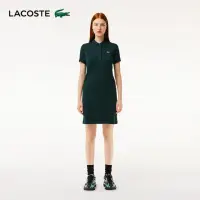 在飛比找momo購物網優惠-【LACOSTE】母親節首選女裝-有機棉Polo領短袖洋裝(