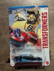 2024 Hot Wheels Transformers #4 Bugatti Veyron Black/Blue 159i