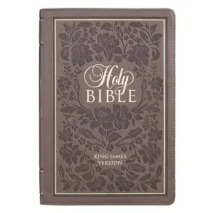KJV Bible Thinline Brown with Flowers