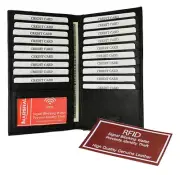 RFID Black Genuine Leather Bifold 19 Credit Card Checkbook Wallet USA Seller