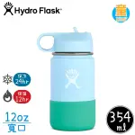 HYDRO FLASK 美國 HYDRATION 童 寬口吸管蓋保溫鋼瓶 12OZ《冰雪藍》/HF12SWBB/悠遊山水