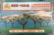 AHM See-Niks Landscaping Mimosa Trees Model Railroad HO & O Model Kit NOS L2