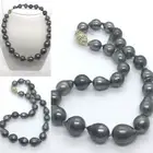 12.6 mm x 24.5 mm Tahitian Baroque Pearl Strand 14k Gold Clasp Necklace 17"